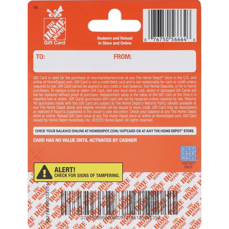 Home Depot $50 Gift Card