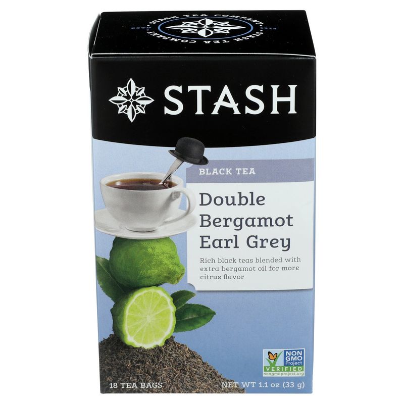 STASH Double Bergamot Earl Grey Black Tea Bags, 18 count, 1.1 oz