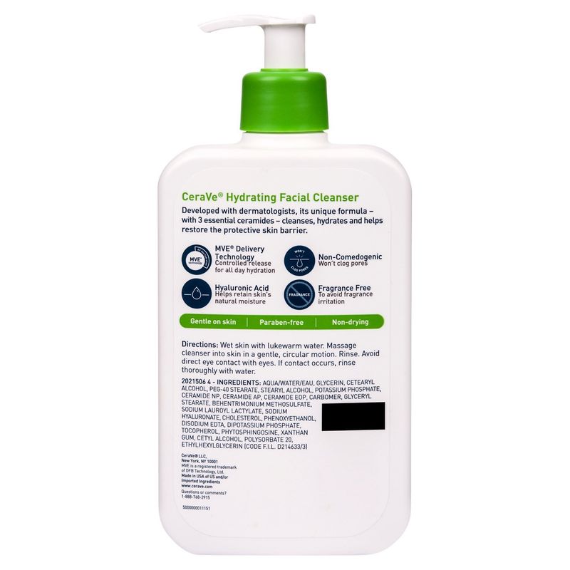 CeraVe Hydrating Facial Cleanser for Normal to Dry Skin, 16 fl oz