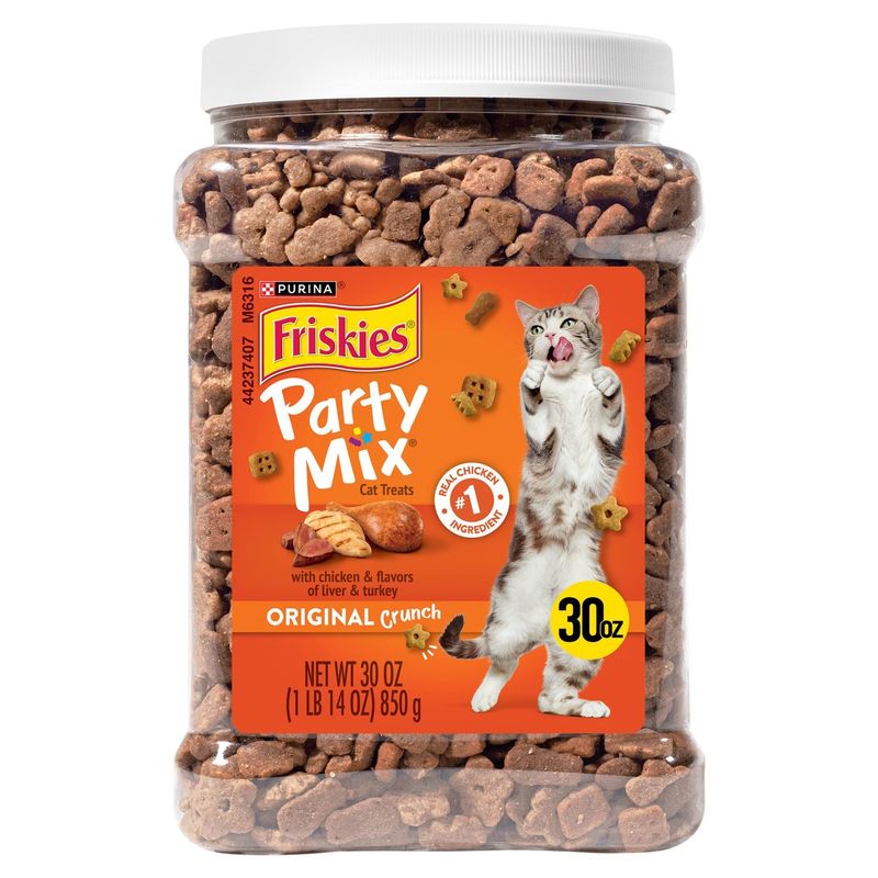 Purina Friskies Party Mix Original Crunch Cat Treats, 30 oz