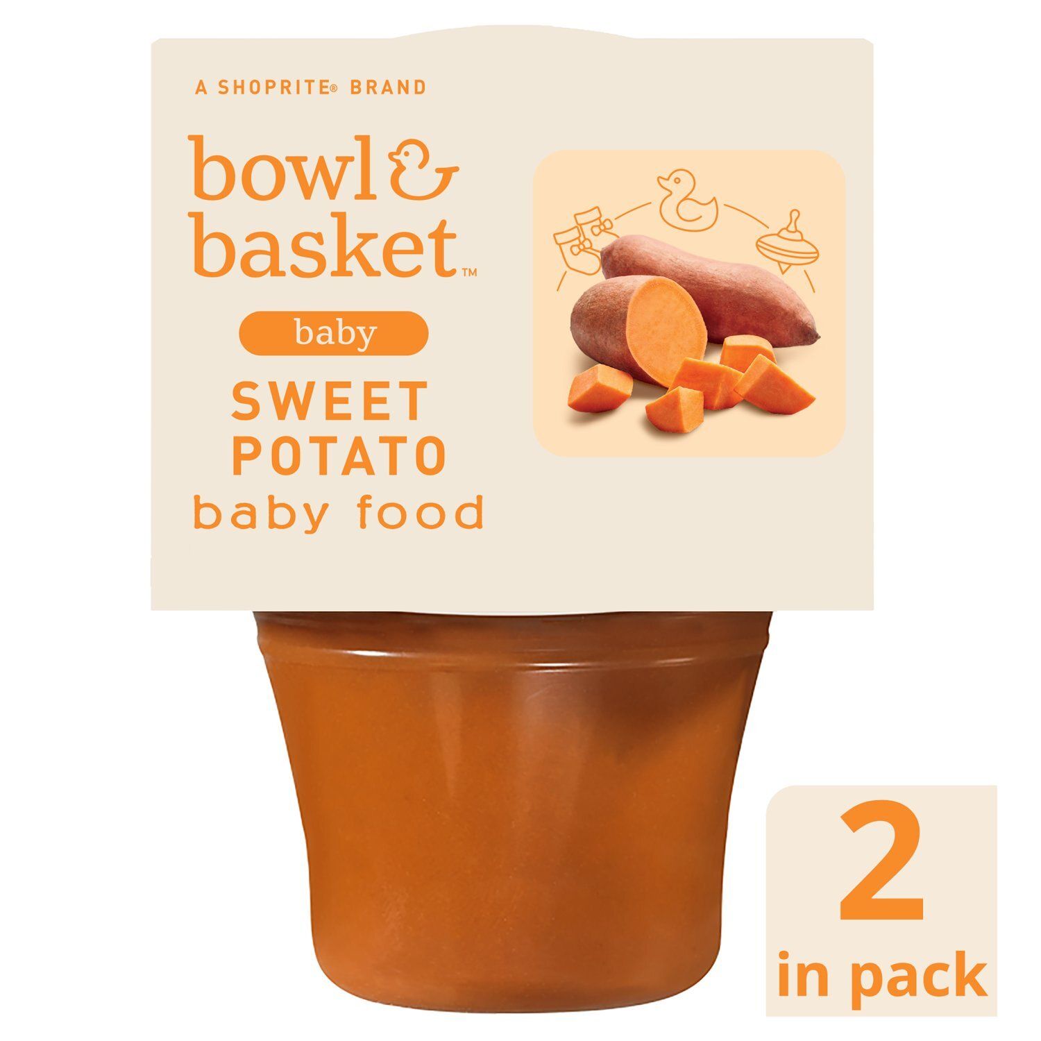 Bowl &amp; Basket Sweet Potato Baby Food, 6+ Months, 4 oz, 2 count