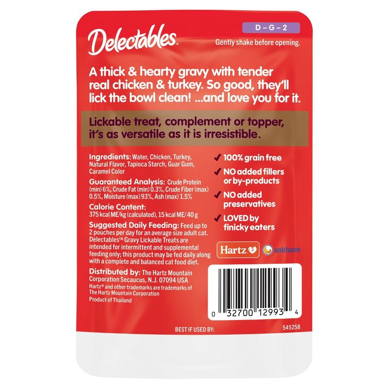 Delectables Lickable Treat Gravy with Chicken &amp; Turkey For Cats, 1.4 oz