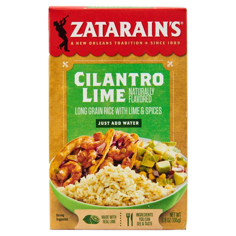 Zatarain's Cilantro Lime Long Grain Rice with Lime &amp; Spices, 6.9 oz