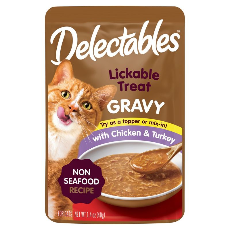 Delectables Lickable Treat Gravy with Chicken &amp; Turkey For Cats, 1.4 oz
