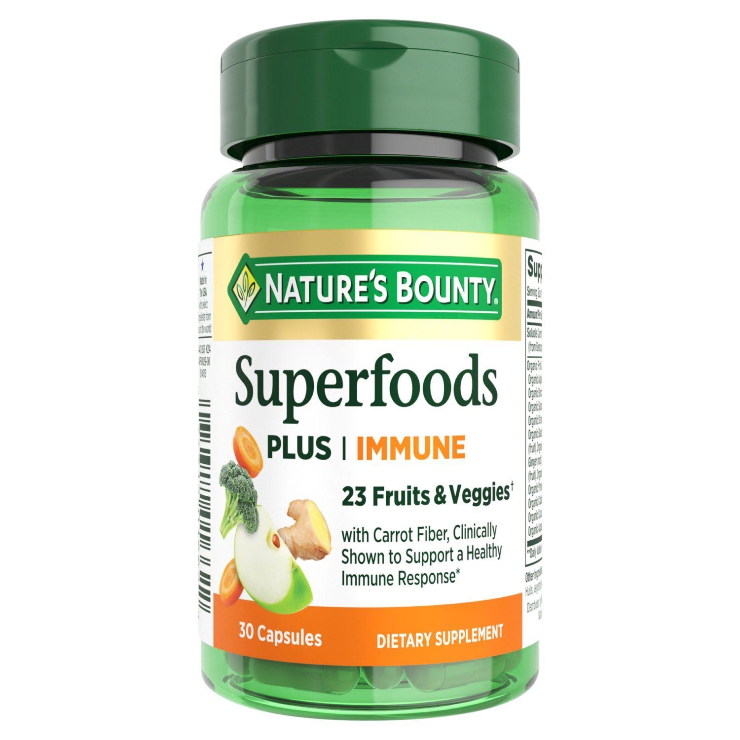 Nature's Bounty Superfoods Plus Immune Dietary Supplement, 30 count