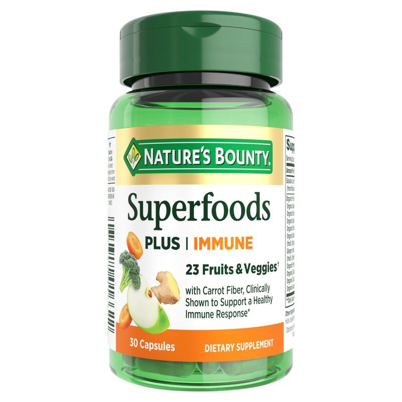 Nature's Bounty Superfoods Plus Immune Dietary Supplement, 30 count