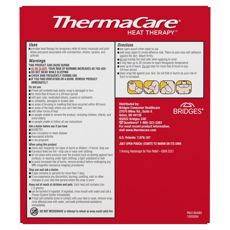 ThermaCare Health Therapy Neck Pain Therapy Air Activated Heatwrap, 4 count