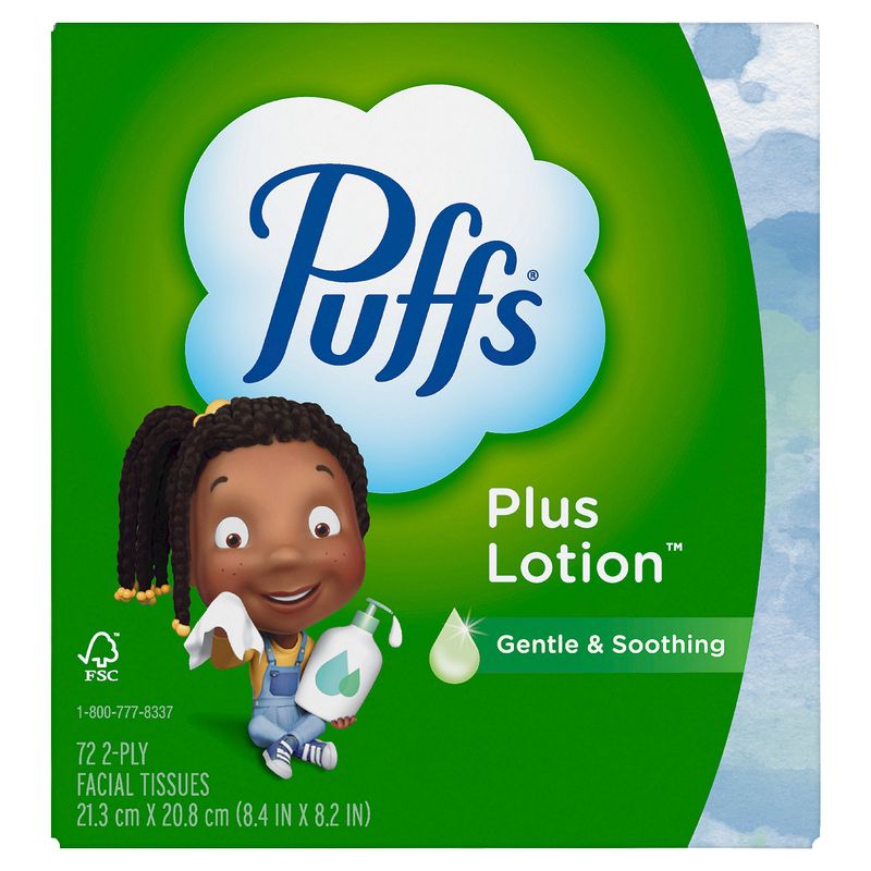 Puffs Plus Lotion Facial Tissues, 72 count