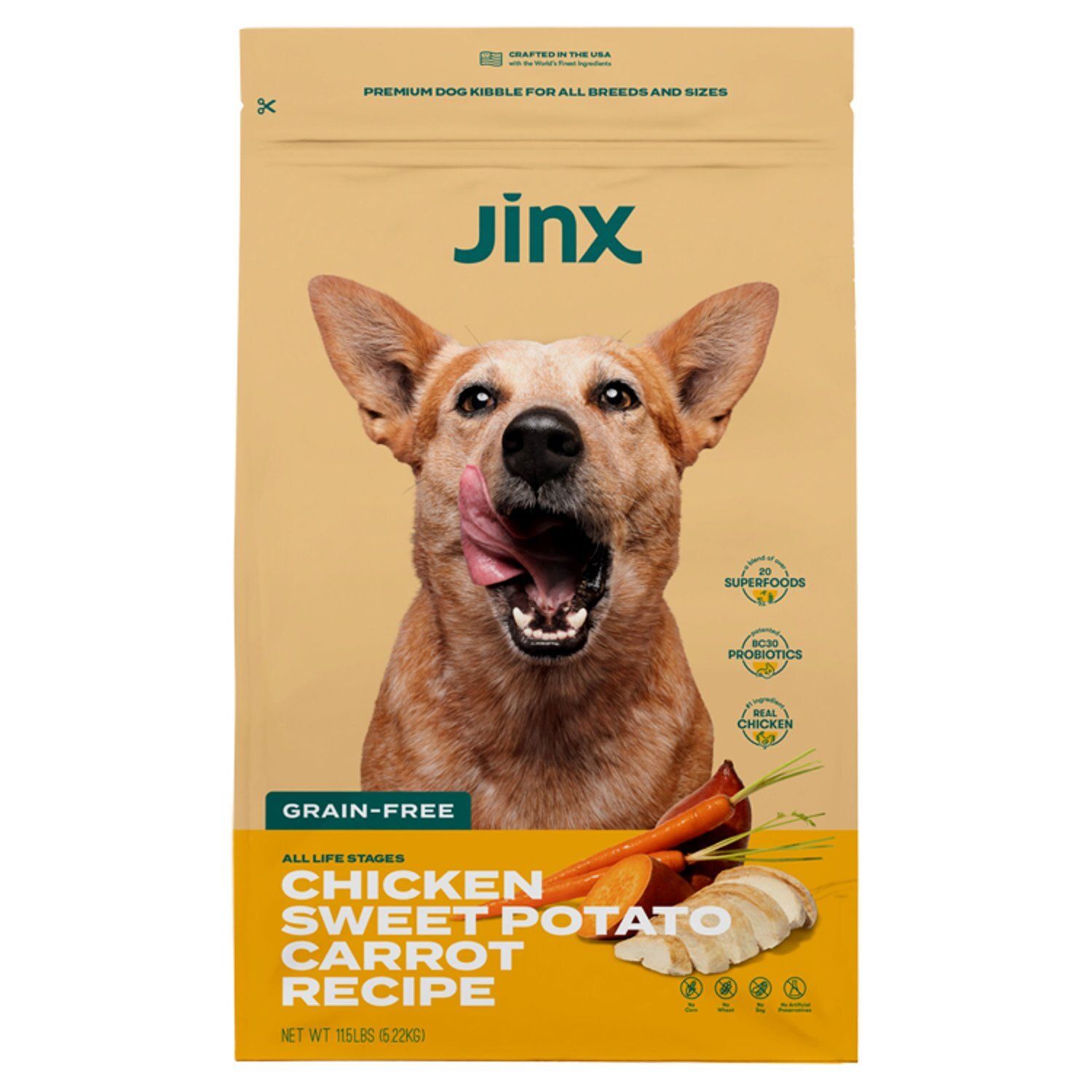 Jinx Chicken Sweet Potato Carrot Recipe Dog Food, 11.5 lbs