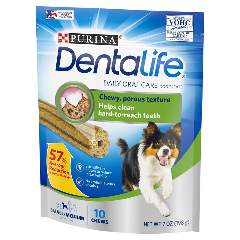 Purina DentaLife Daily Oral Care Dog Treats, Small/Medium, 10 count, 7 oz