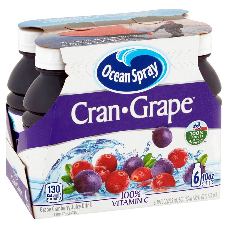 Ocean Spray Cran-Grape Juice Drink, 10 fl oz, 6 count