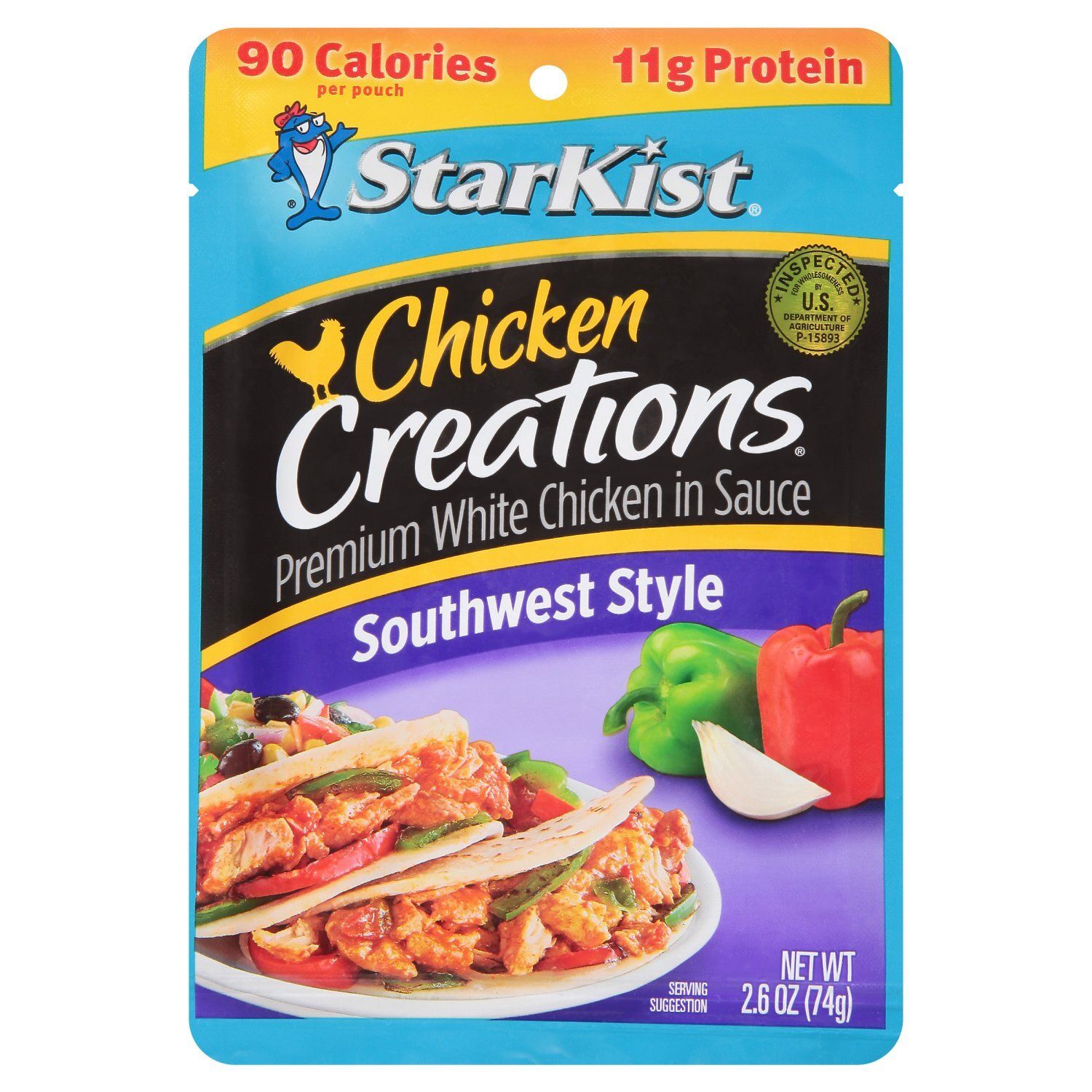 StarKist Chicken Creations Southwest Style Premium White Chicken in Sauce, 2.6 oz