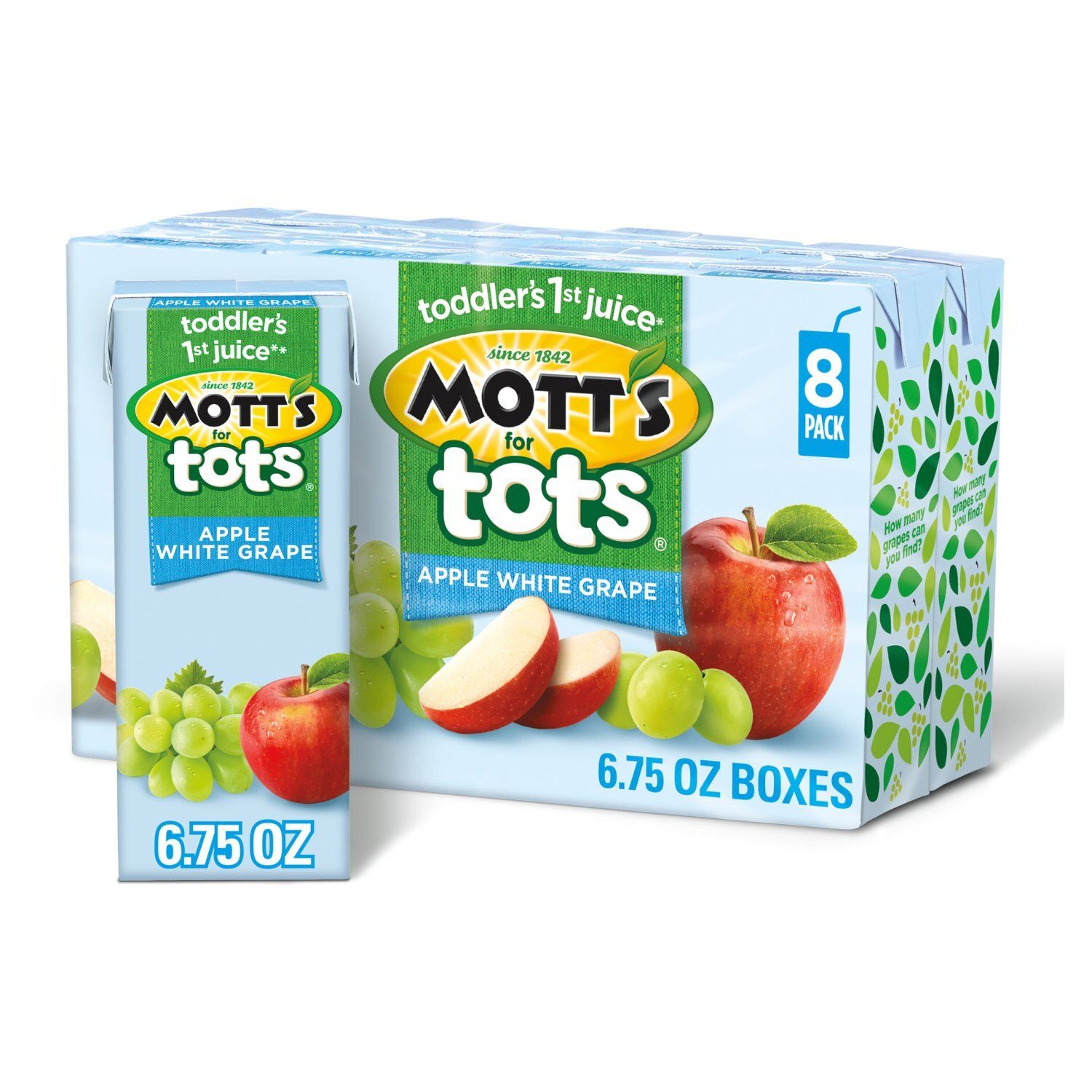Mott's for Tots Apple White Grape Juice, 8 count