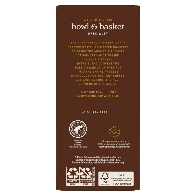 Bowl &amp; Basket Specialty Gusto Oro Aluminum Espresso Capsules, 0.194 oz, 10 count