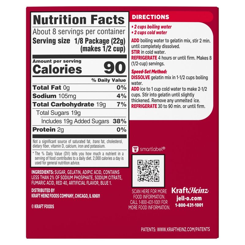 Jell-O Cherry Gelatin Dessert Family Size, 6 oz