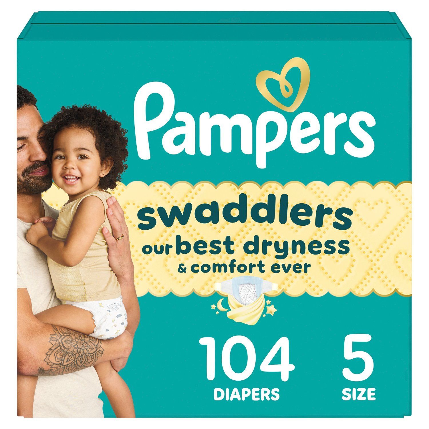 Pampers Swaddlers Diapers, Size 5, 20-37 lbs, 104 count