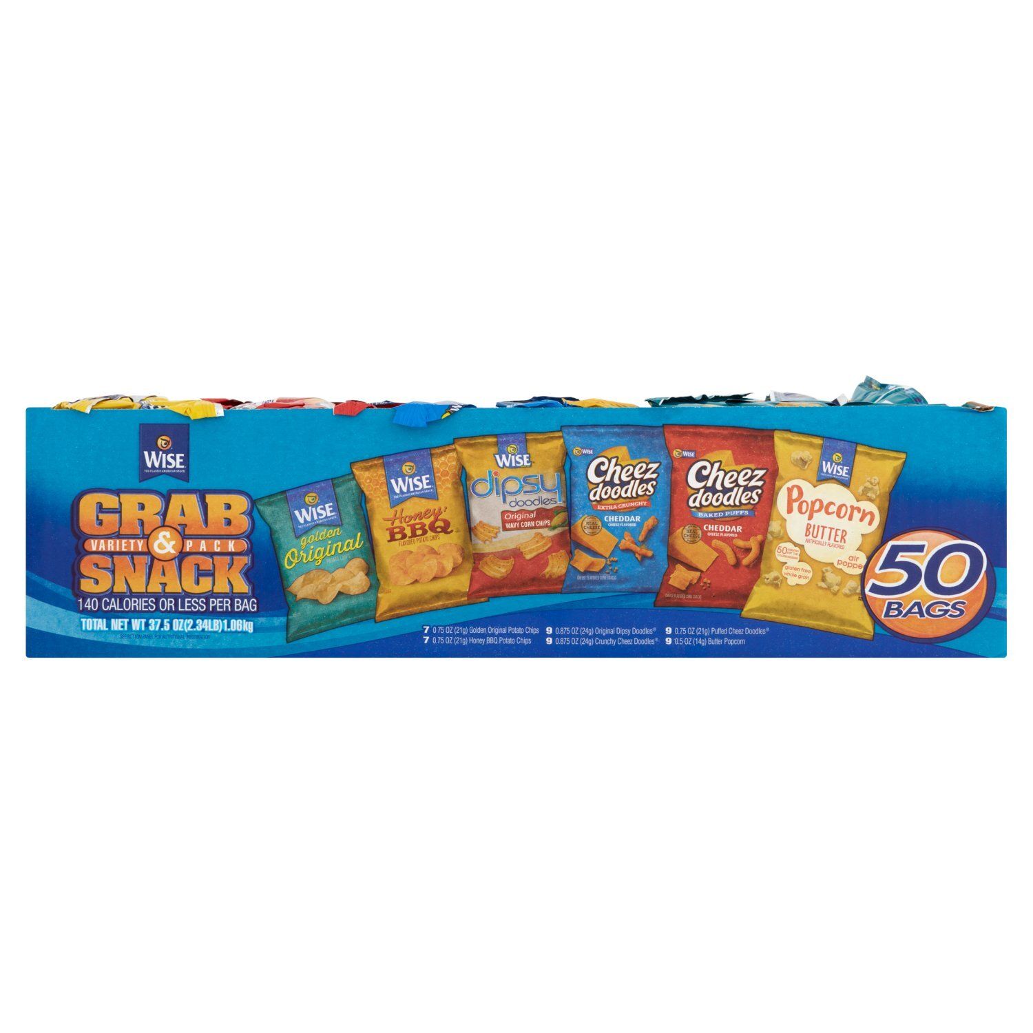 Wise Grab &amp; Snack Variety Pack, 50 count, 37.5 oz