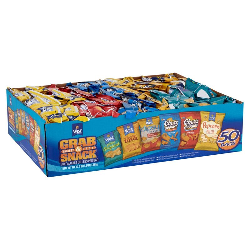 Wise Grab &amp; Snack Variety Pack, 50 count, 37.5 oz