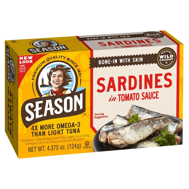 Season Sardines in Tomato Sauce, 4.375 oz