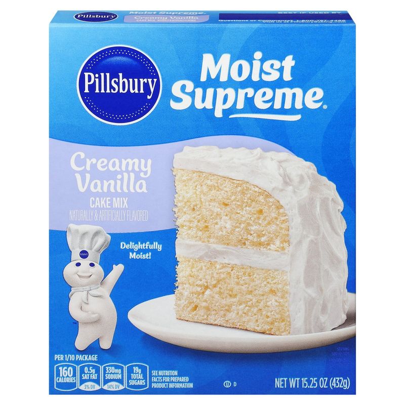 Pillsbury Moist Supreme Creamy Vanilla Cake Mix, 15.25 oz