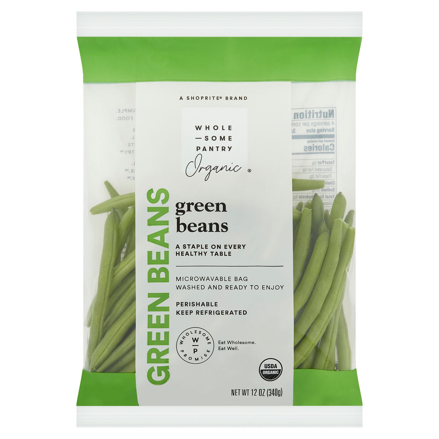Wholesome Pantry Organic Green Beans, 12 oz bag