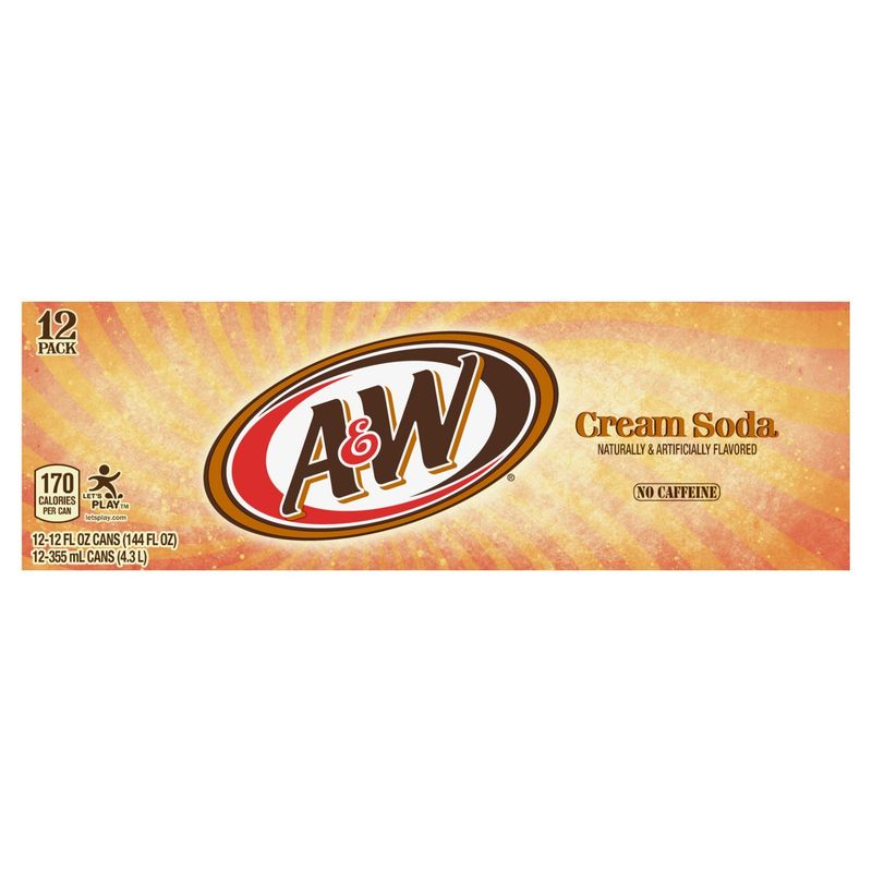 A&amp;W Cream Soda, 355 ml, 12 count