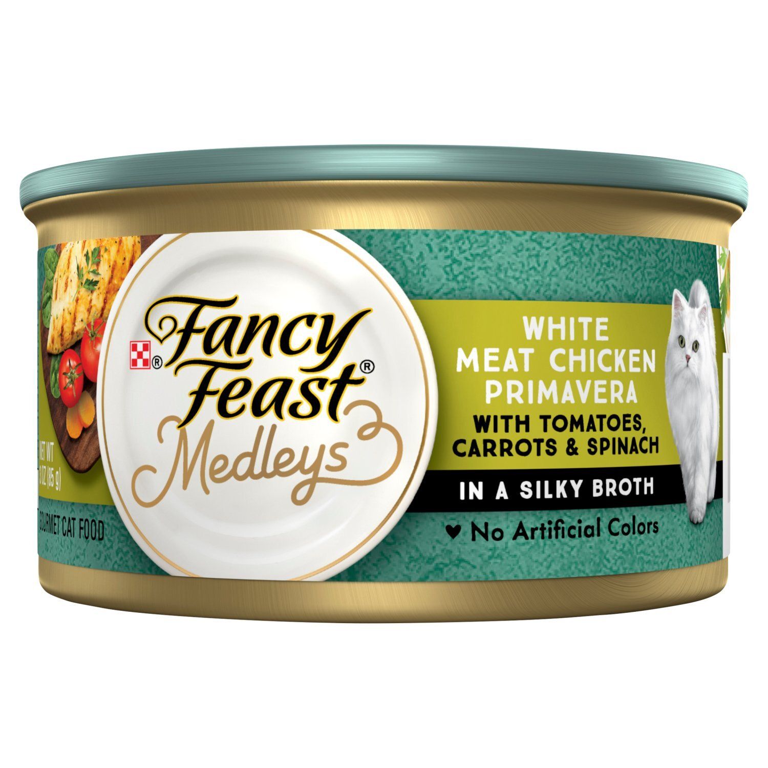 Purina Fancy Feast Medleys White Meat Chicken Primavera Gourmet Cat Food, 3 oz