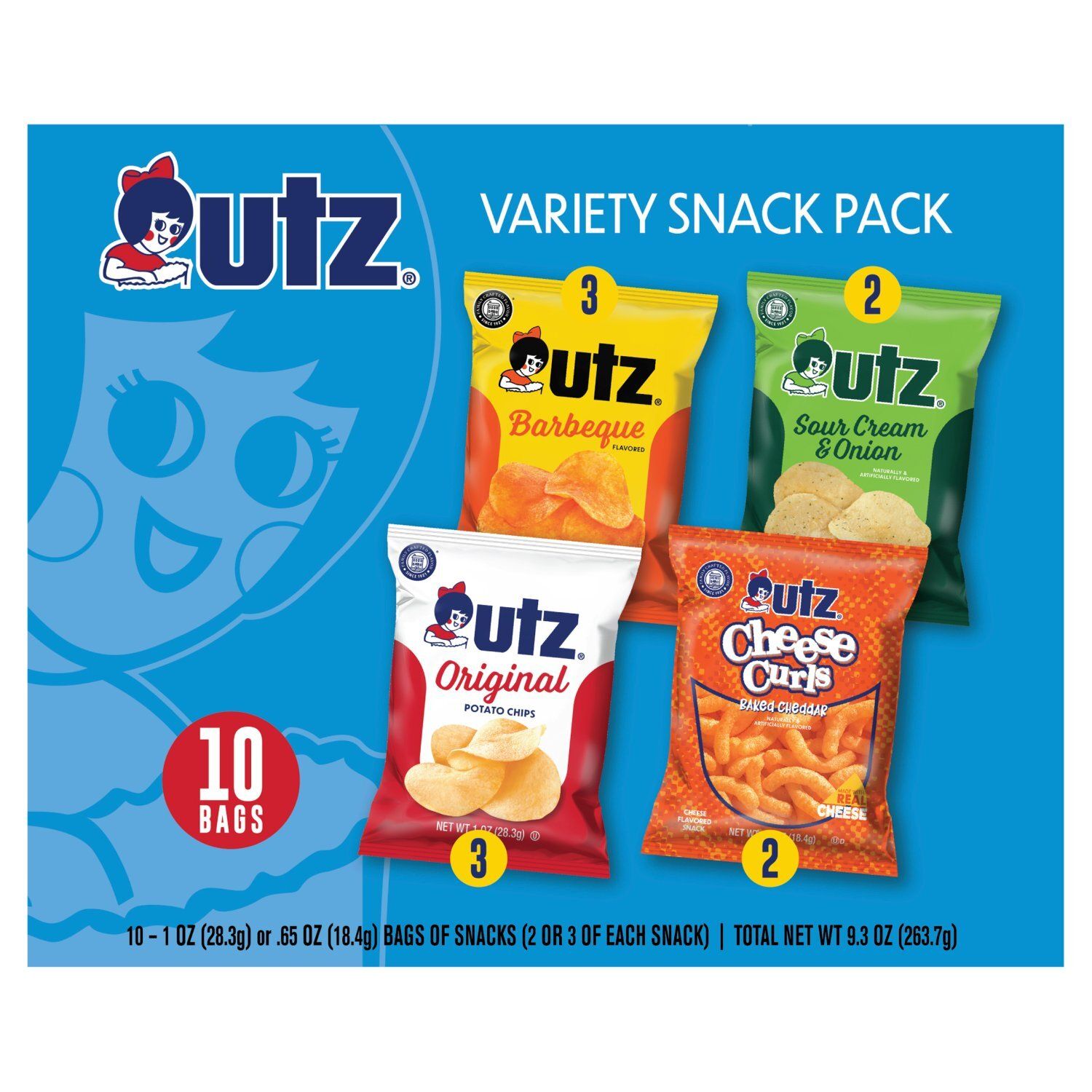 Utz Snack Variety Pack, 10 count, 9.3 oz
