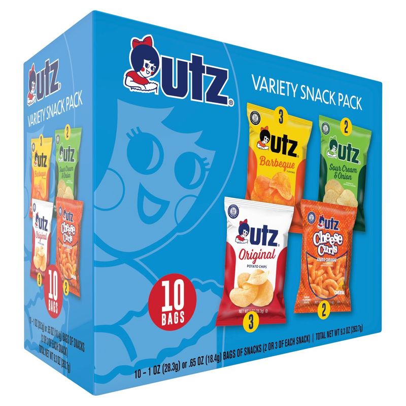 Utz Snack Variety Pack, 10 count, 9.3 oz