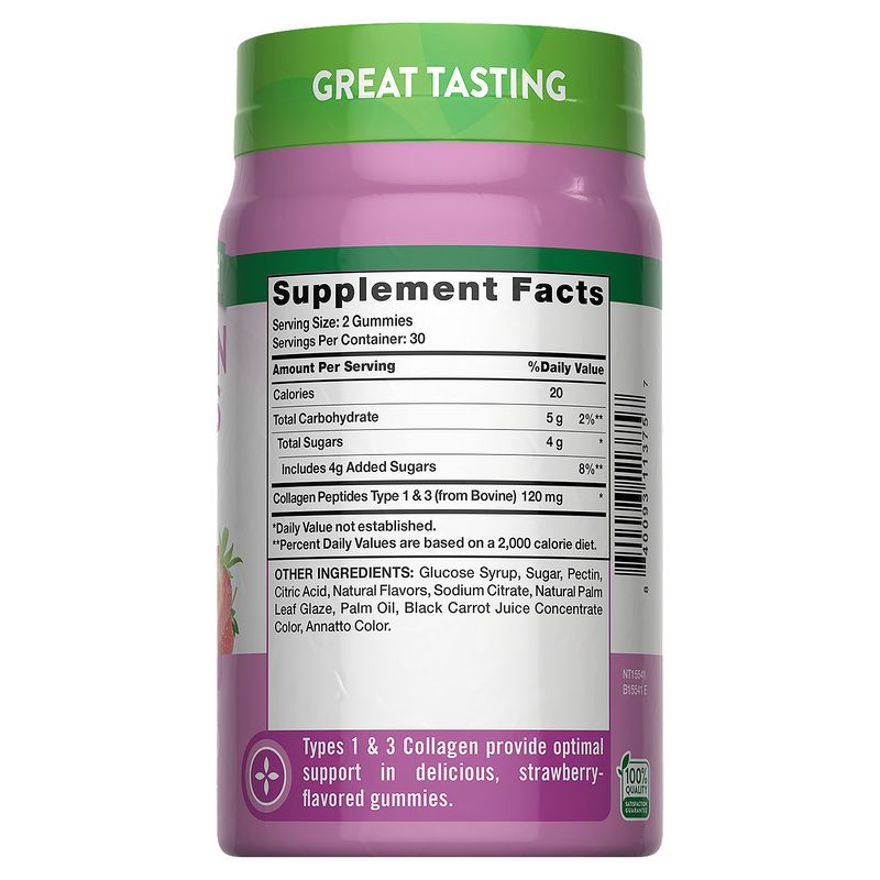 Nature's Truth Delicious Strawberry Flavor Collagen Peptides Dietary Supplement, 60 count