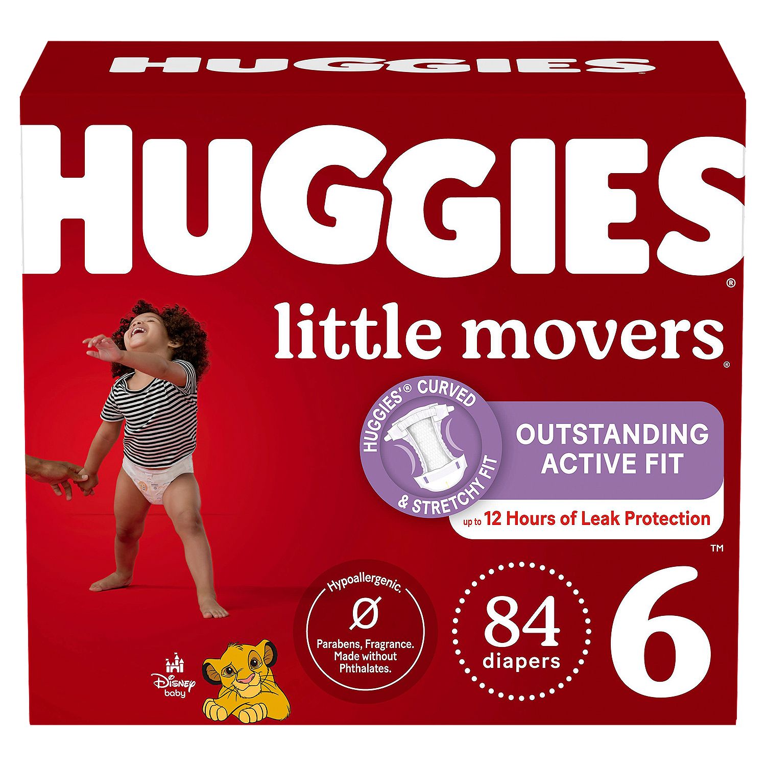 Huggies Little Movers Diapers, Size 6, Over 35 lb, 84 count