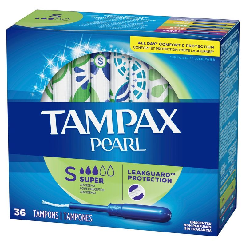 Tampax Pearl Super Absorbency Unscented Tampons, 36 count