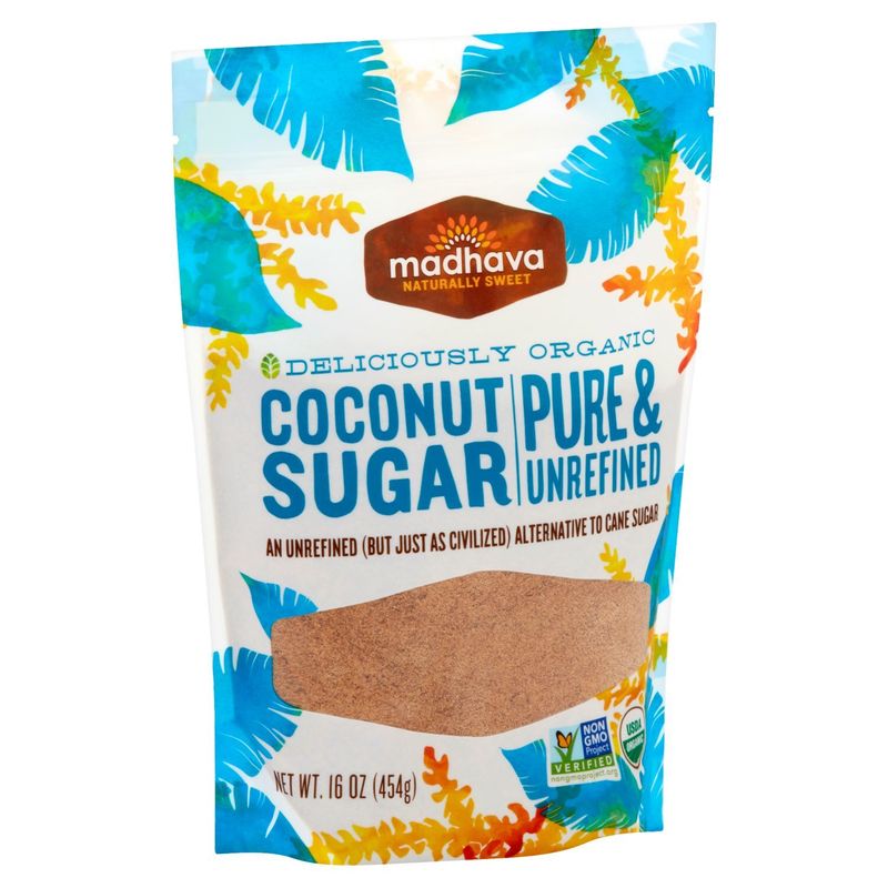 Madhava Pure &amp; Unrefined Coconut Sugar, 16 oz