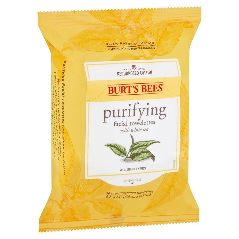 Burt's Bees Purifying Facial Towelettes with White Tea, 30 count