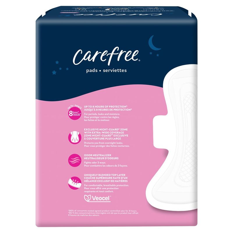 Carefree Ultra Thin Overnight Pads, 40 count