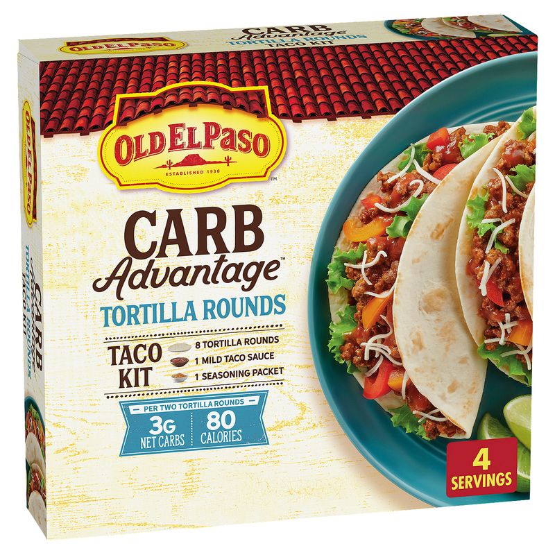 Old El Paso Carb Advantage Tortilla Rounds Taco Kit, 10.6 oz