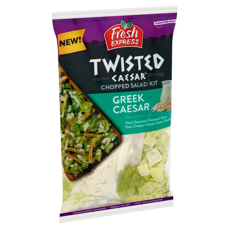 Fresh Express Twisted Caesar Greek Caesar Chopped Salad Kit, 9.3 oz