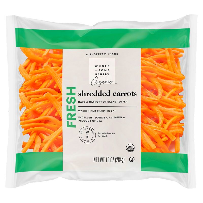 Wholesome Pantry Organic Fresh Shredded Carrots, 10 oz bag