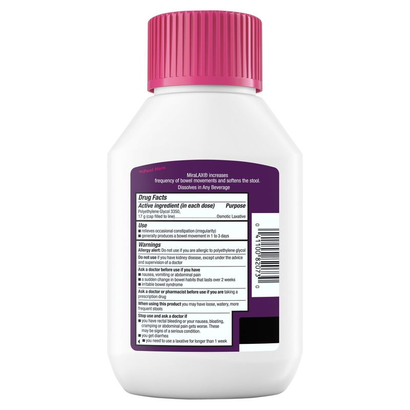 MiraLAX Unflavored Powder Laxative, 14 count, 8.3 oz