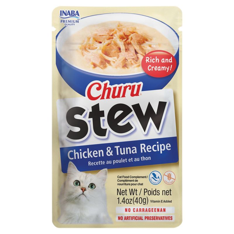 Inaba Churu Stew Chicken &amp; Tuna Recipe Cat Food Complement, 1.4 oz