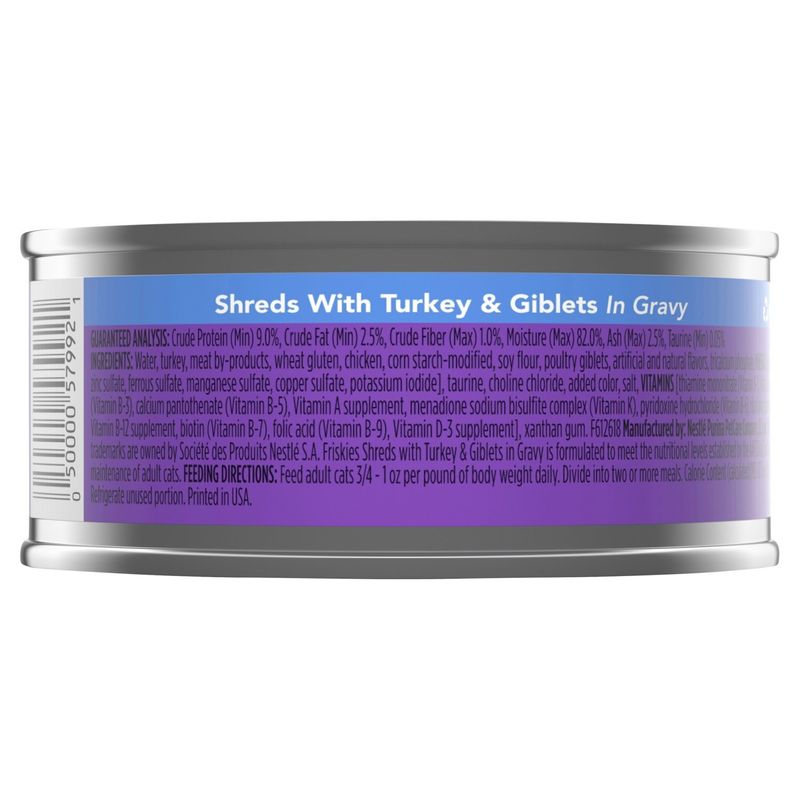 Purina Friskies Shreds with Turkey &amp; Giblets in Gravy Cat Food, 5.5 oz.