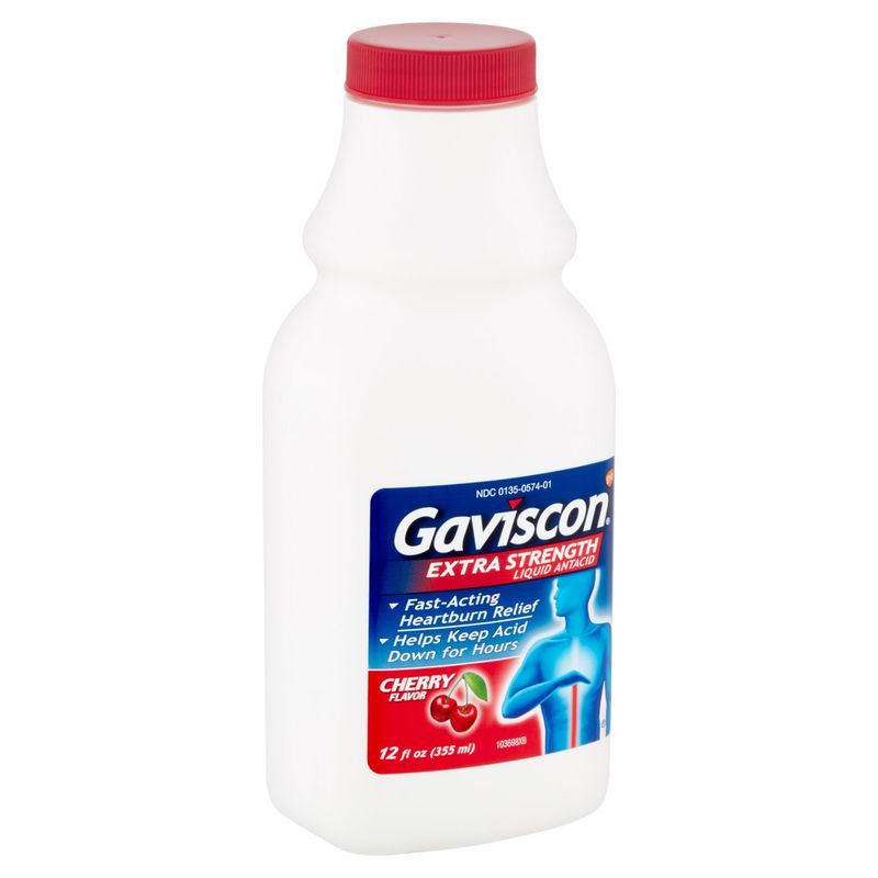 Gaviscon Extra Strength Cherry Flavor Liquid Antacid, 12 fl oz