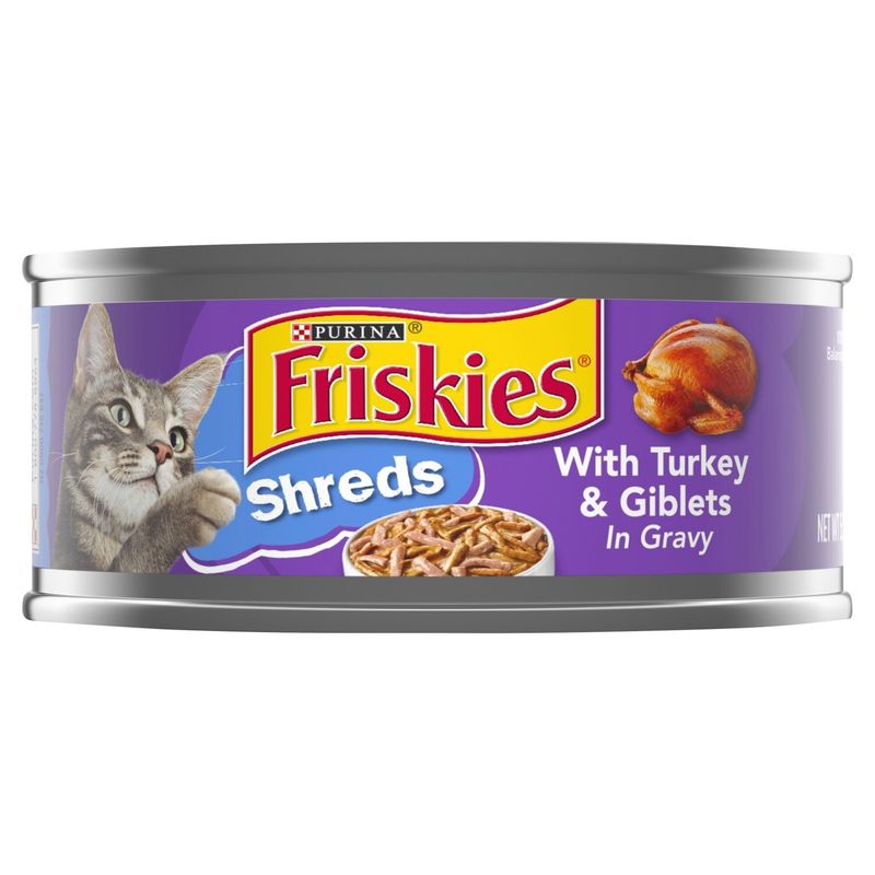 Purina Friskies Shreds with Turkey &amp; Giblets in Gravy Cat Food, 5.5 oz.