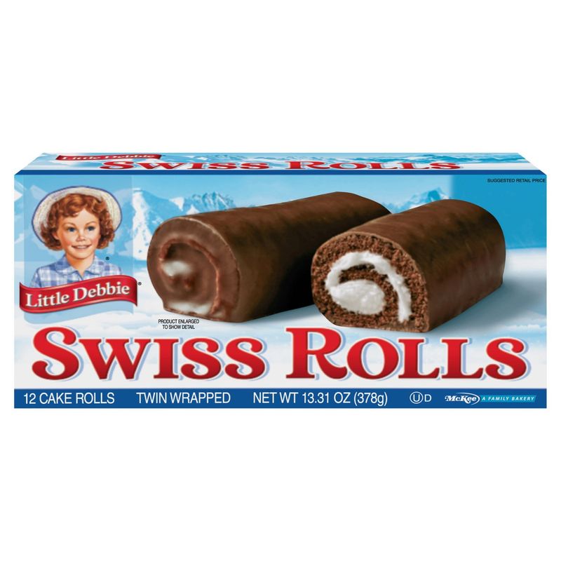 Little Debbie Twin Wrapped Swiss Cake Rolls, 12 count, 13.31 oz