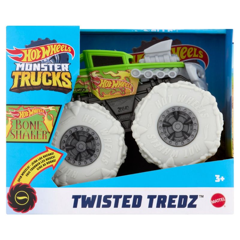 Mattel Hot Wheels Monster Trucks Twisted Tredz Bone Shaker Truck, 3+