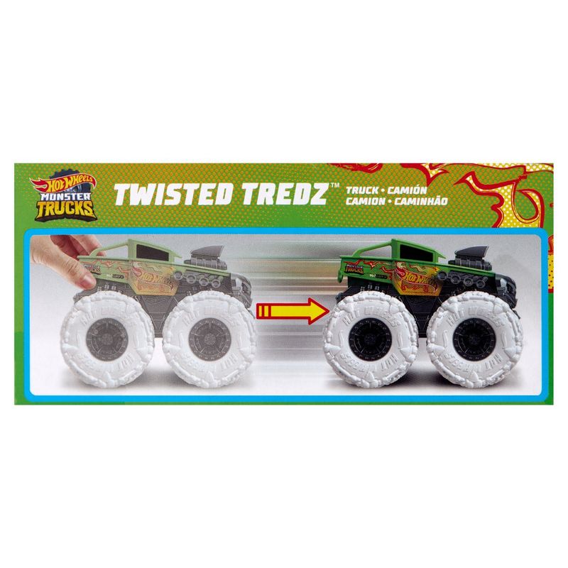 Mattel Hot Wheels Monster Trucks Twisted Tredz Bone Shaker Truck, 3+