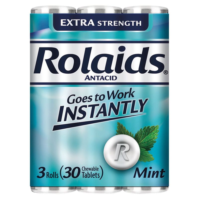 Rolaids Original Mint Flavored Heartburn Relief Tablets, 10 count, 3 packs
