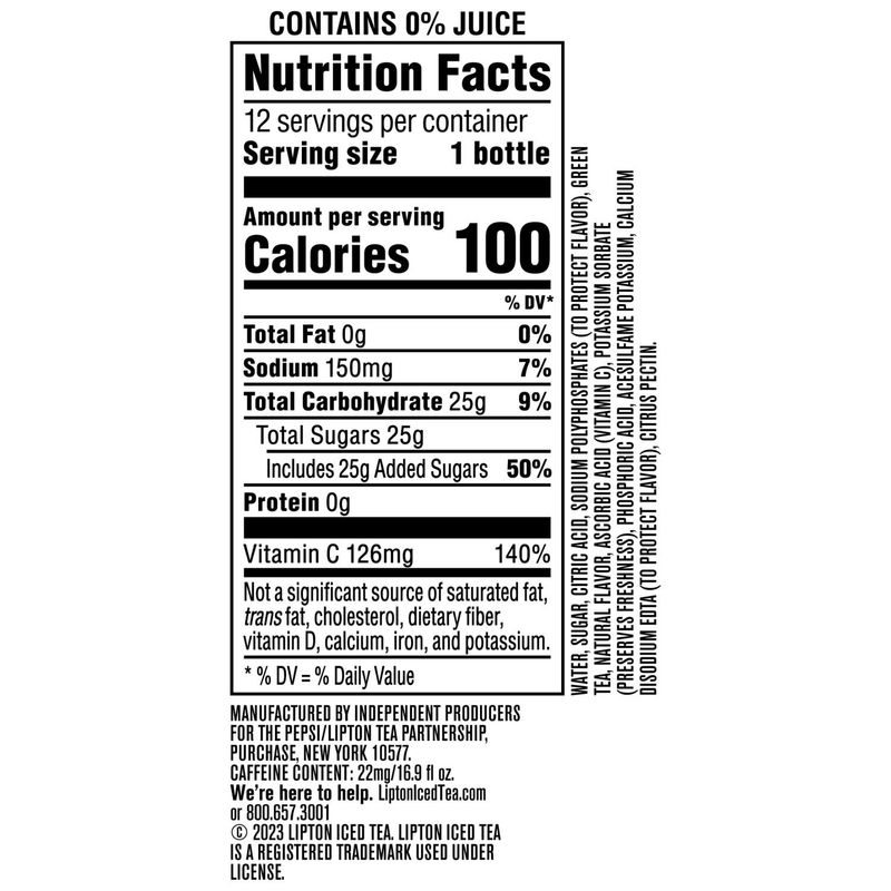 Lipton Green Tea Citrus 16.9 Fl Oz, 12 Count