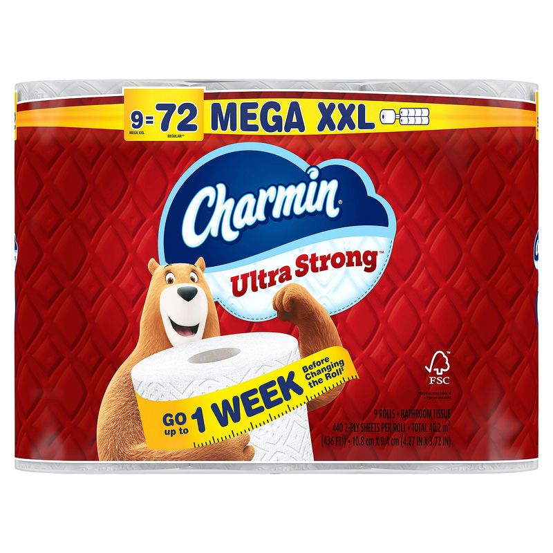 Charmin Ultra Strong Toilet Paper, 9 Mega XXL Rolls