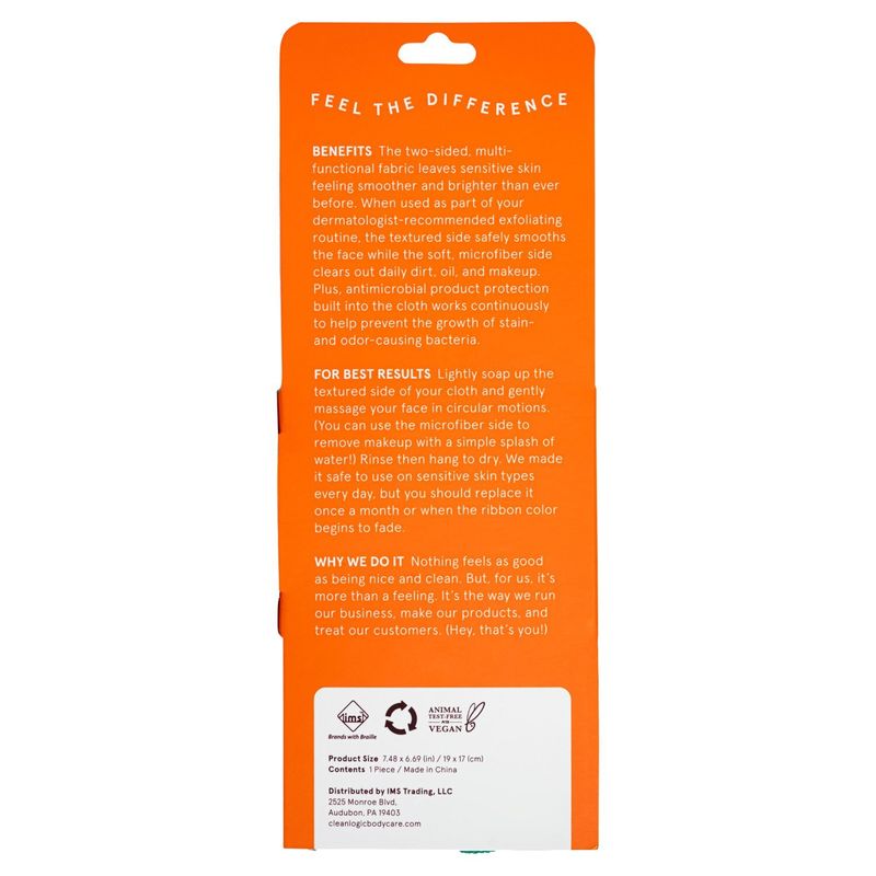 Cleanlogic Bath and Body Sensitive Skin Dual-Texture Face Cloth